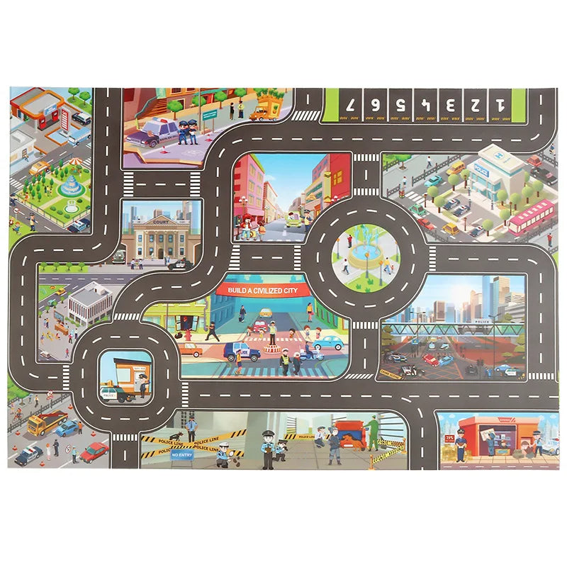 Car Adventure - Amazing City Playmat™ - City Car Play Mat