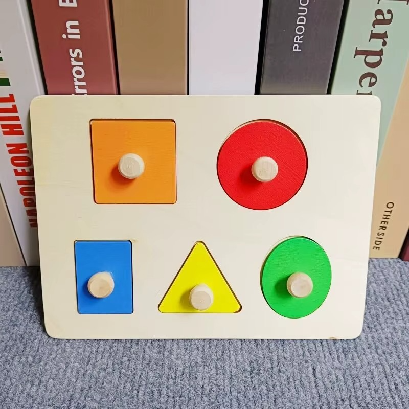 Toddler Puzzle Play - Geometric Montessori Shapes Puzzle