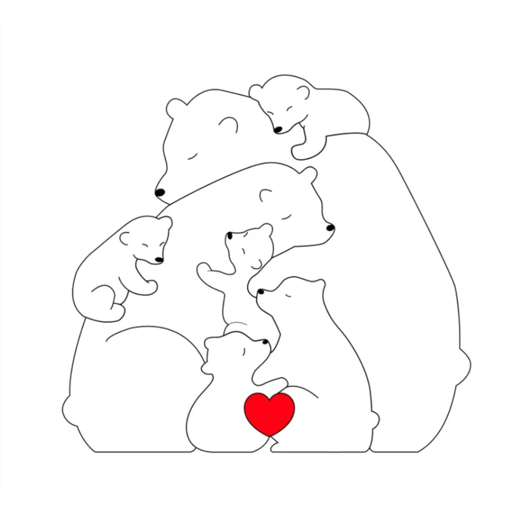 Family Puzzle™ – Custom Mother's Day Gift with a Family of Bears