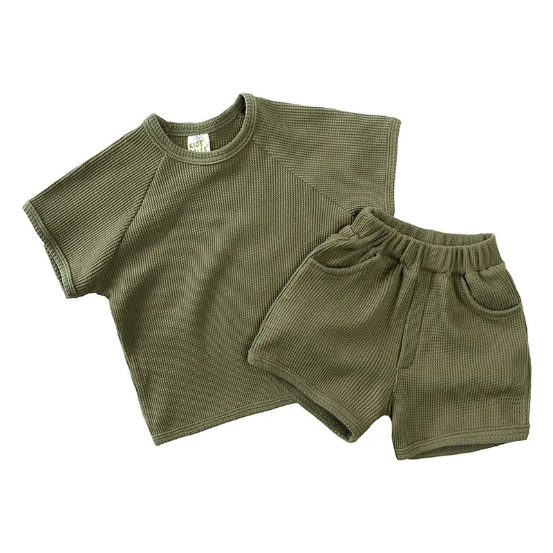 Summer rib fabric clothing set.