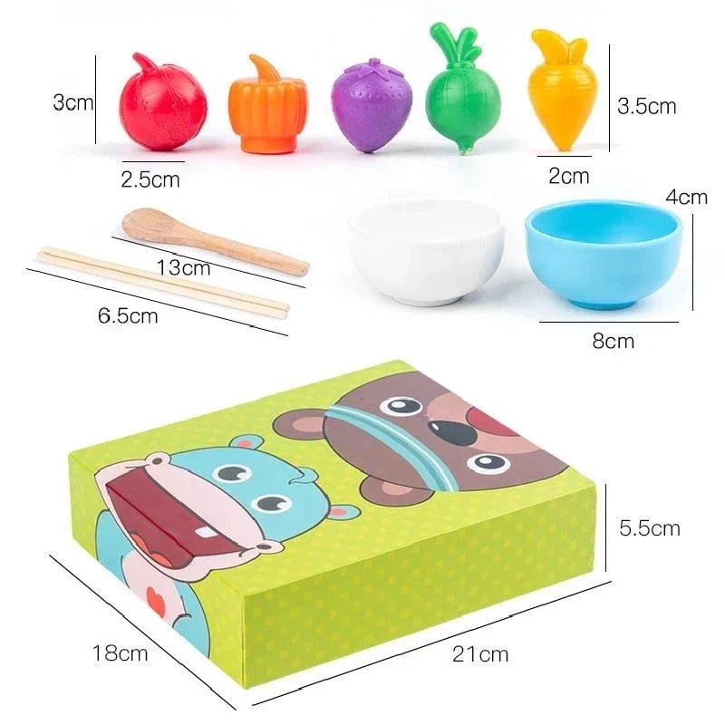 Fine Motor Skills & Color Recognition - Montessori Food Activity