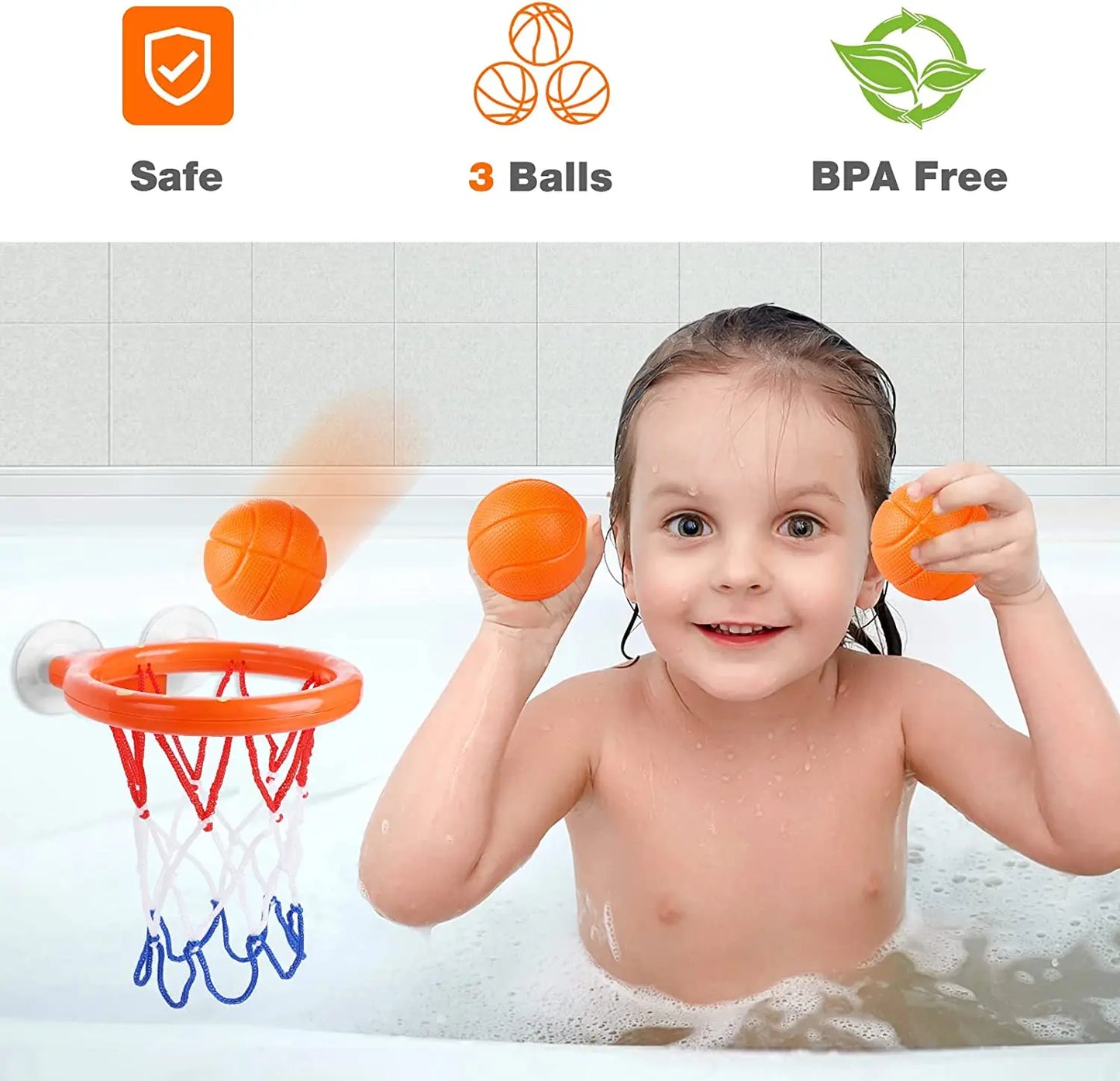 Splashing Scoring Play - Basketball Bath Toys Set