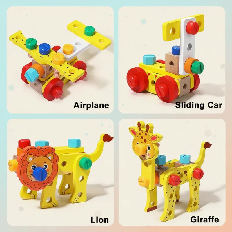 Playful & Smart – Wooden Animal Tool Kit