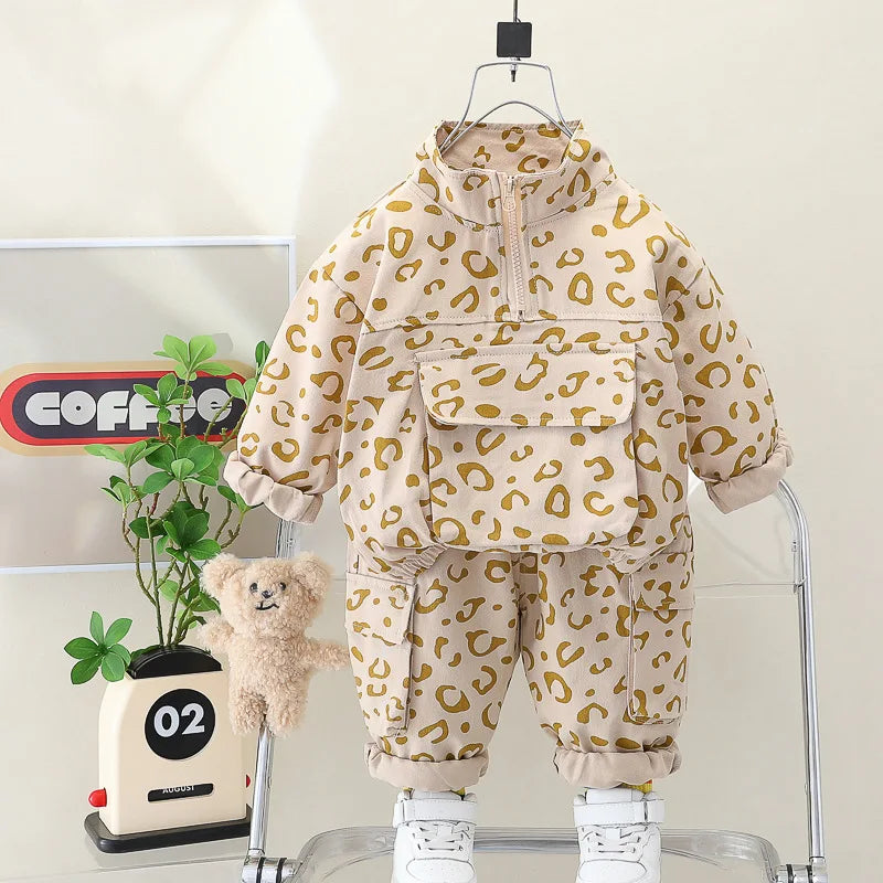 Cool leopard print - 2-piece dress set