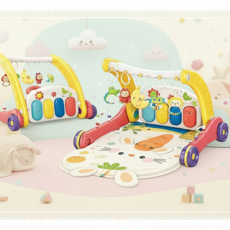 Interactive & Safe – 3-in-1 Walker & Infant Gym