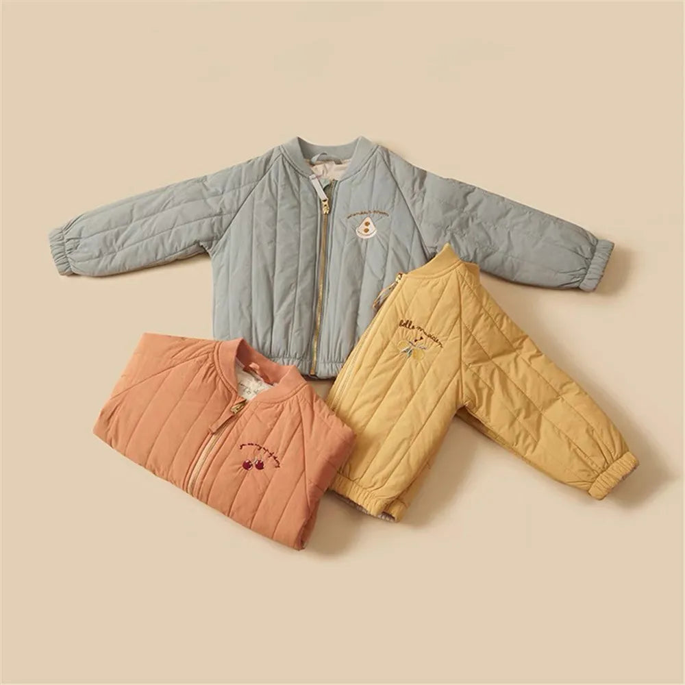 Cotton Winter Coat with Embroidery.