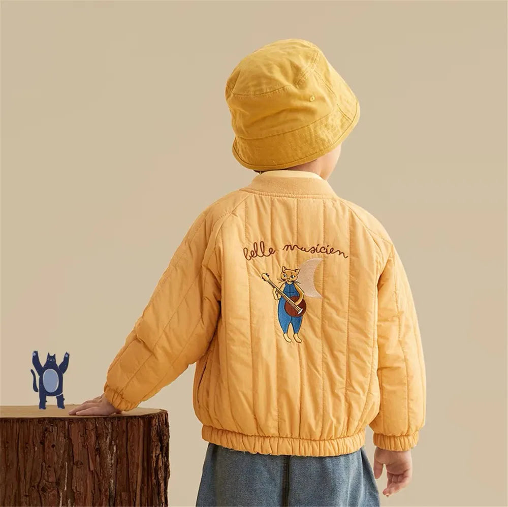 Cotton Winter Coat with Embroidery.
