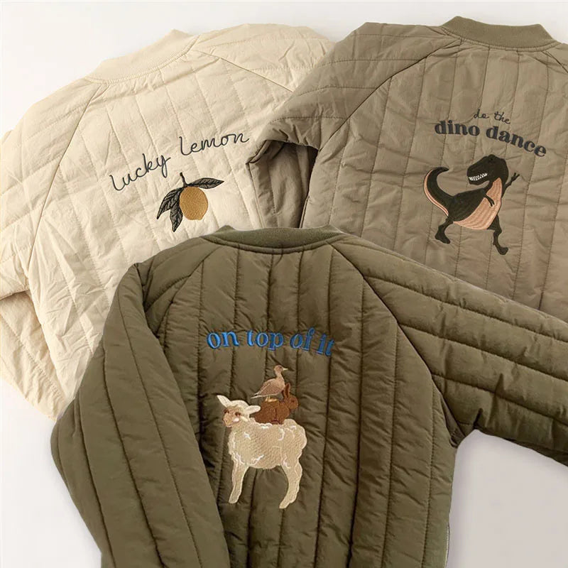 Cotton Winter Coat with Embroidery.