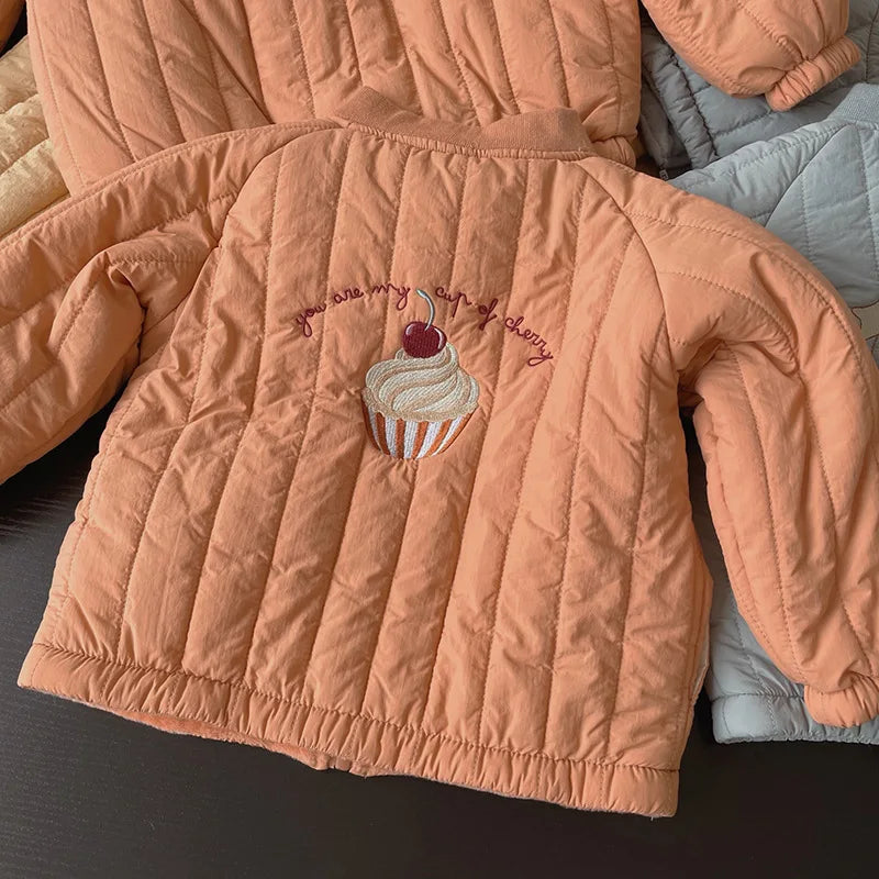 Cotton Winter Coat with Embroidery.