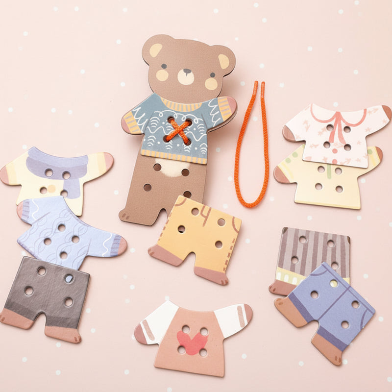 Cute & Educational – Montessori Threading Plaything Bear