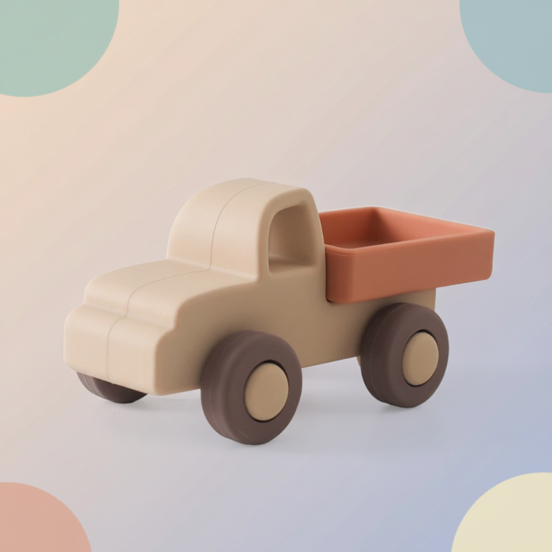 Safe & Teething-Friendly – Silicone Teething Plaything Vehicle