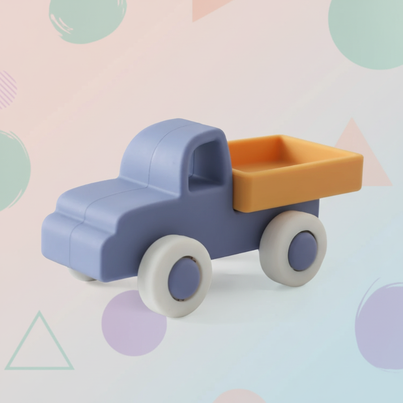 Safe & Teething-Friendly – Silicone Teething Plaything Vehicle