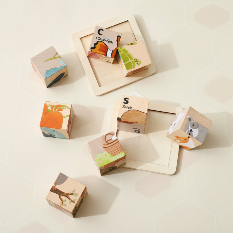 Innovative & Educational – 6-in-1 Montessori Animal Wooden Puzzle