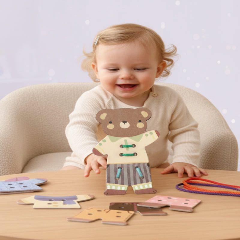 Cute & Educational – Montessori Threading Plaything Bear