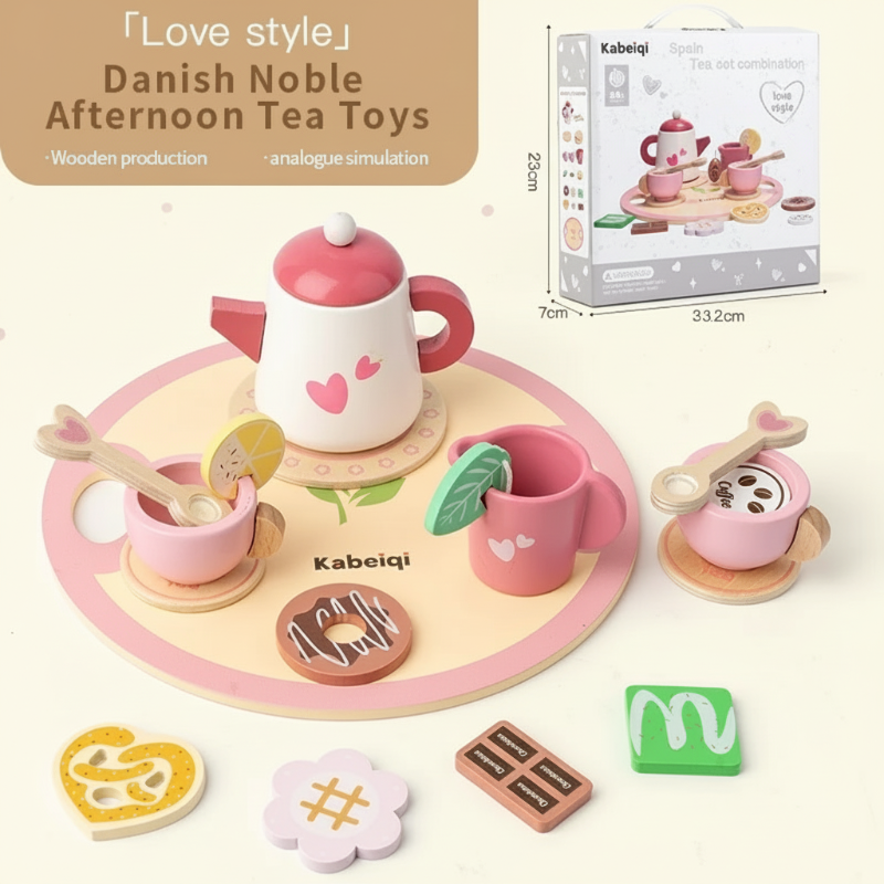 Simple & Charming – Wooden Tea Kit for Children