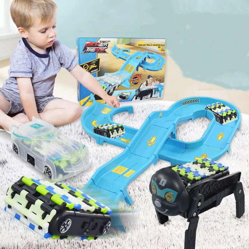 Play with a robot dog - Robot car race