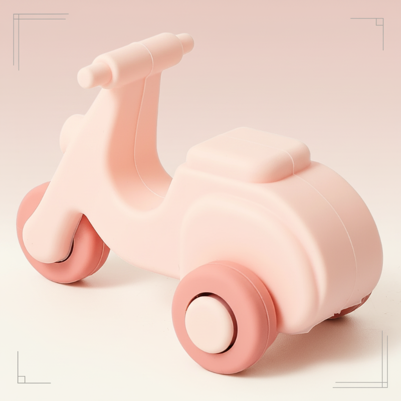Safe & Teething-Friendly – Silicone Teething Plaything Vehicle