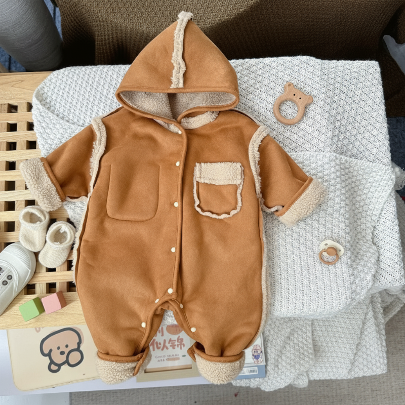Cozy & Stylish – Thick Winter Romper with Hood