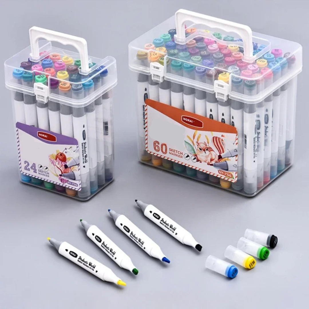 Double & Vibrant – Odorless & Washable School Markers