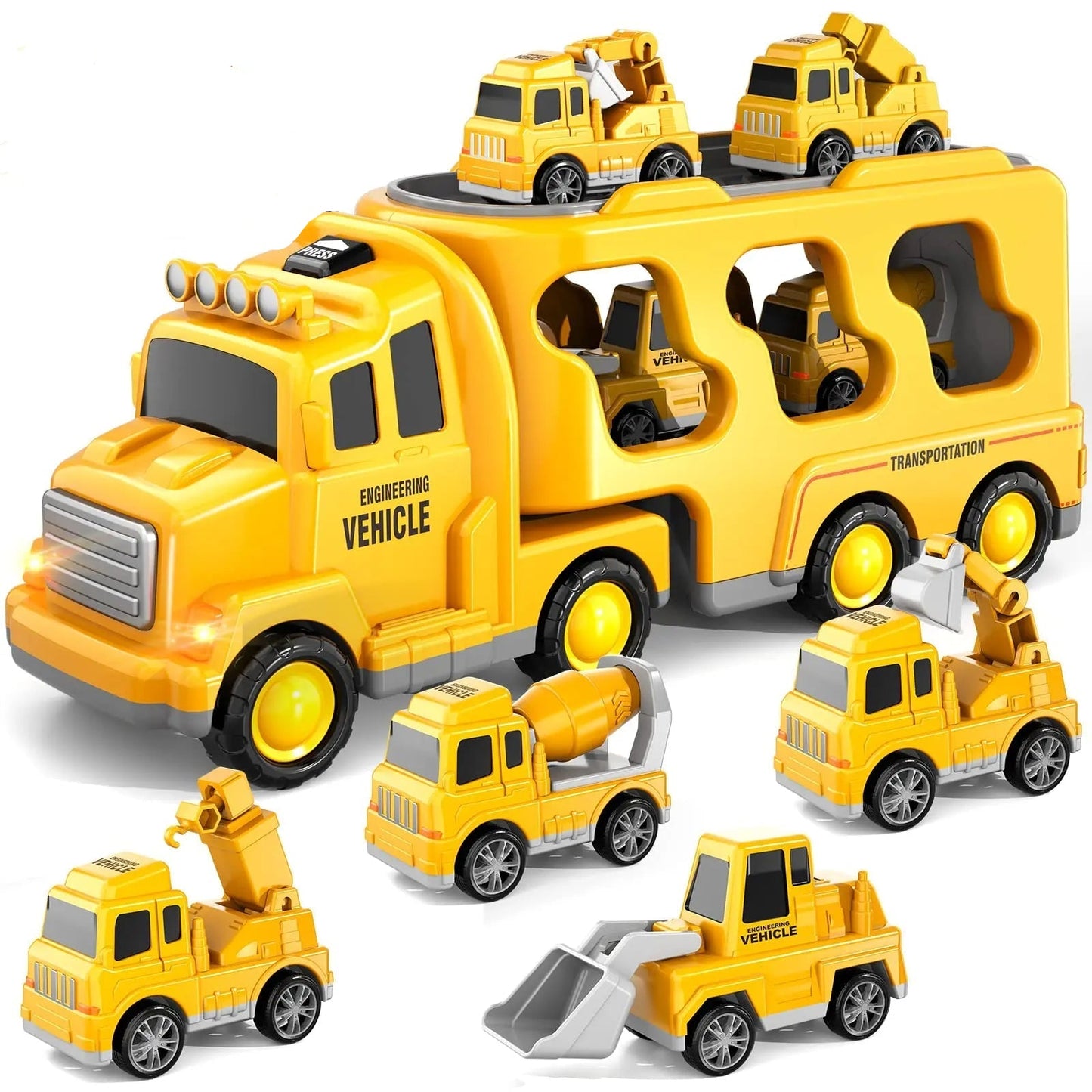 Car with lights and music - Cargo transport toy car