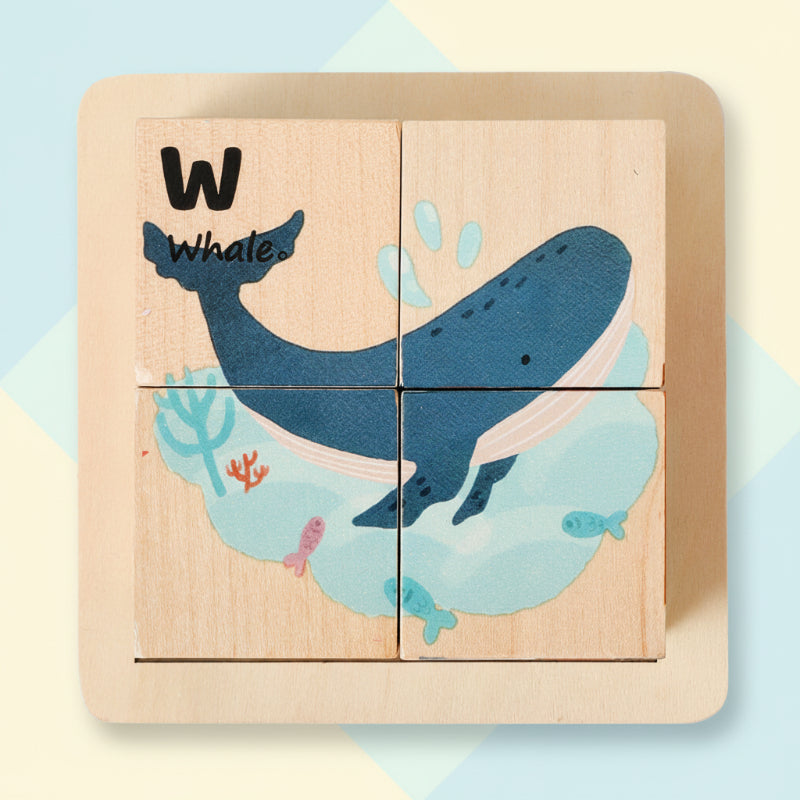 Innovative & Educational – 6-in-1 Montessori Animal Wooden Puzzle