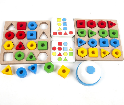 Develop eye and hand coordination! - Wood shape puzzle