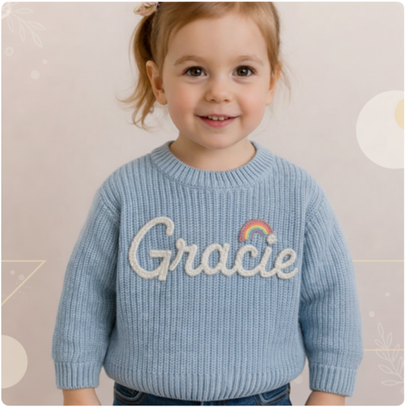 Custom Knitted Name Sweater for Children