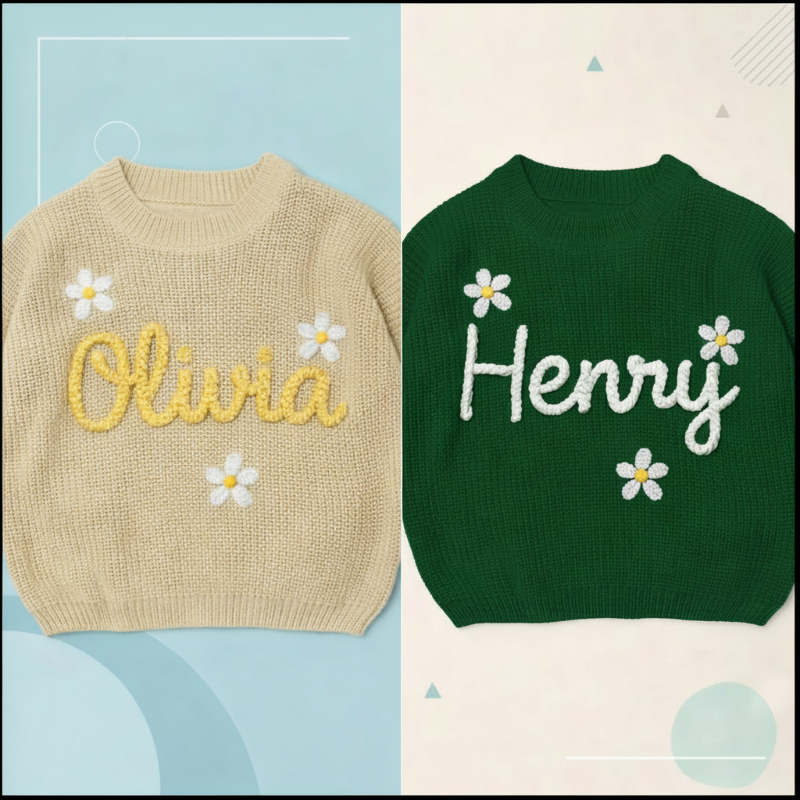 Custom Knitted Name Sweater for Children