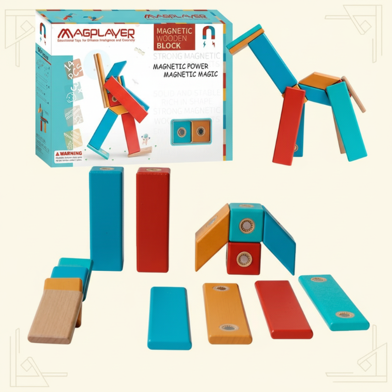 Innovative & Motor Skills – DIY Wooden Magnetic Building Blocks