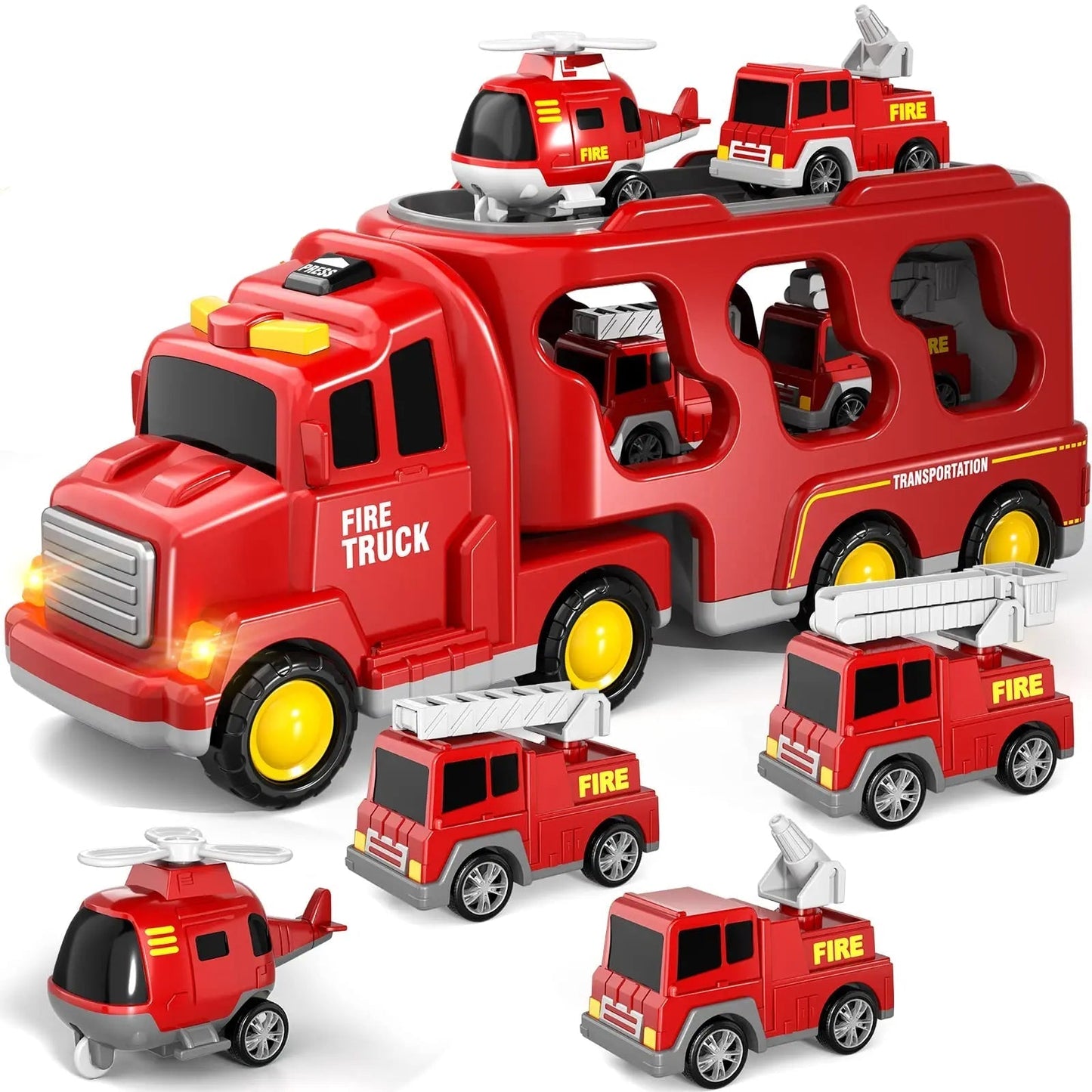 Car with lights and music - Cargo transport toy car