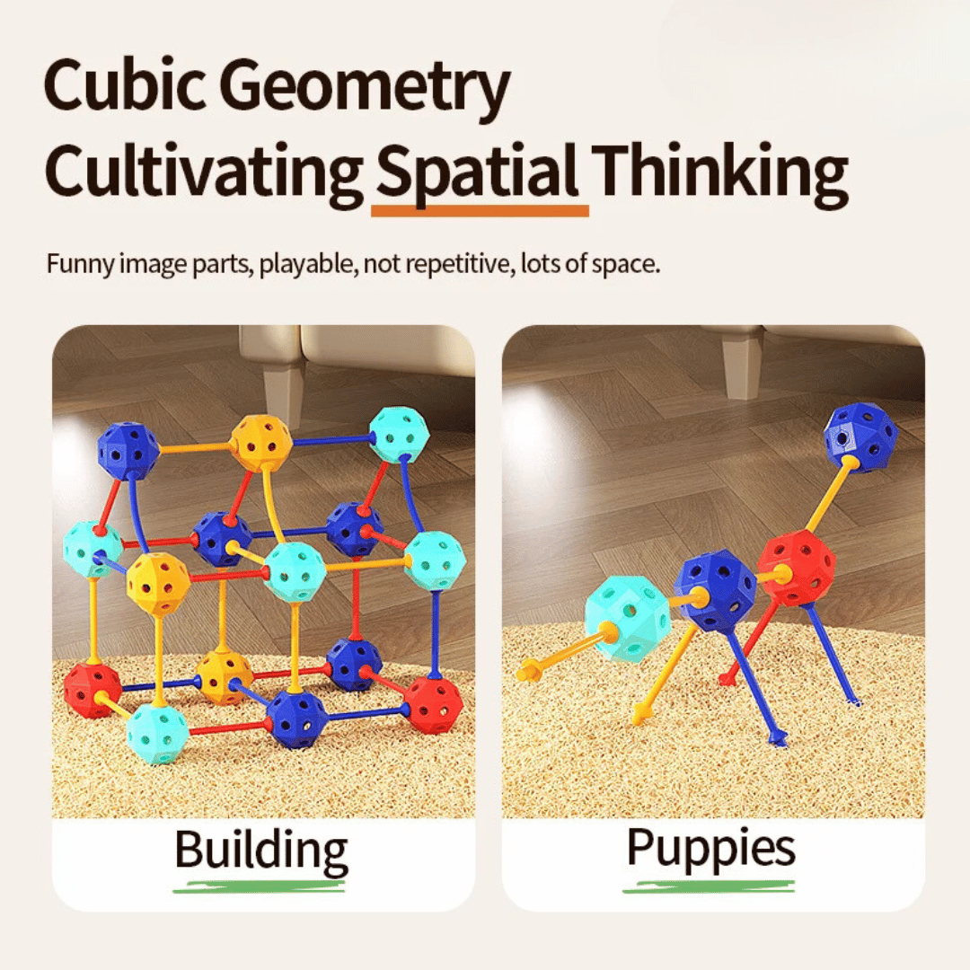 Flexible PVC beads - 3D Geometric building blocks