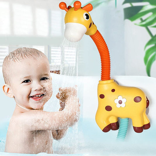 Giraffe splashing happily - Giraffe bath toys for baths