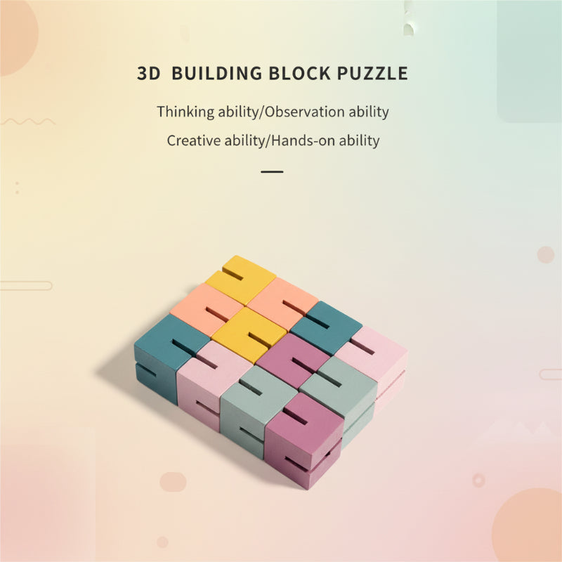Challenging & Educational – 3D Wood Building Blocks Puzzle