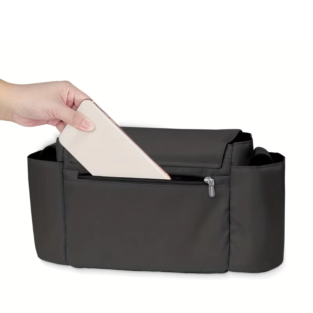 Water-repellent & Spacious – Stroller Organizer with Bottle Holders