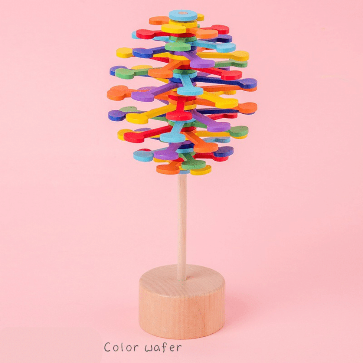 Rotating wooden lollipop - Wood stress toy