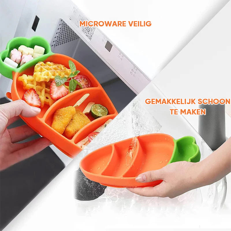 Safe & Non-Slip – Silicone Toddler Plate Kit with Cutlery