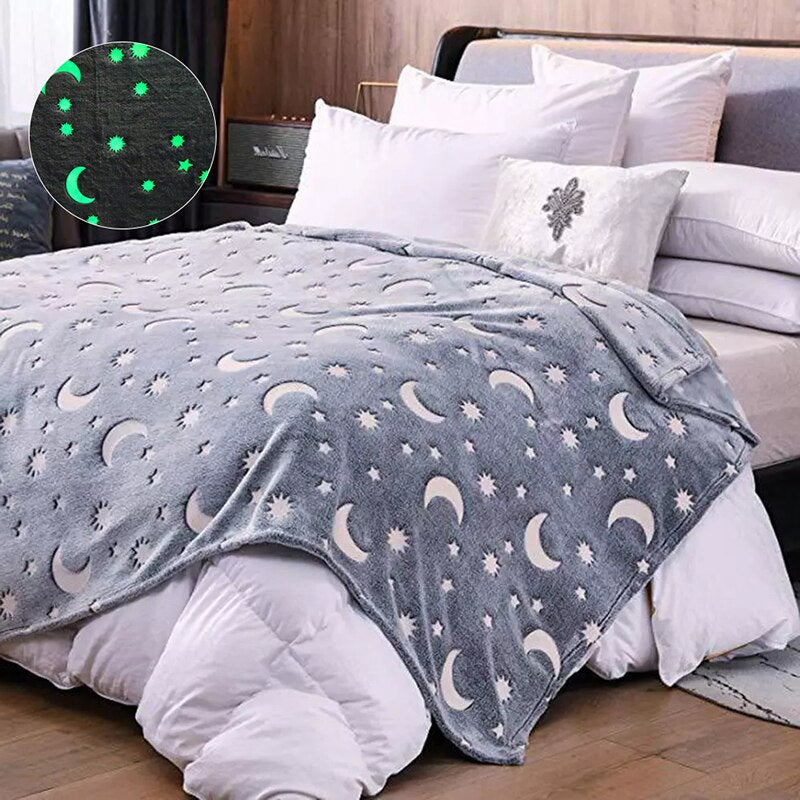 Glittering dreams - Glow in the dark blanket