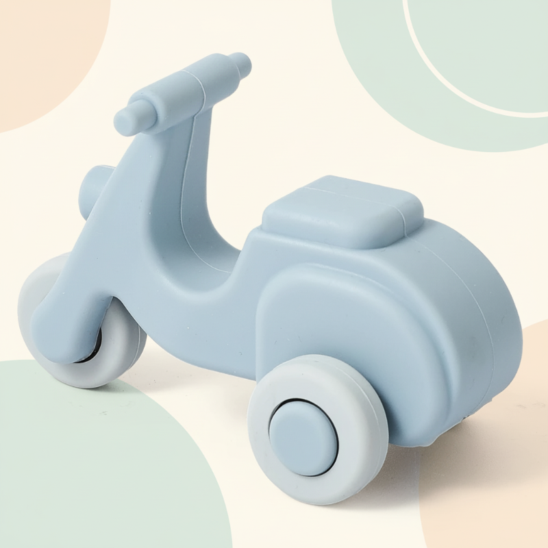 Safe & Teething-Friendly – Silicone Teething Plaything Vehicle