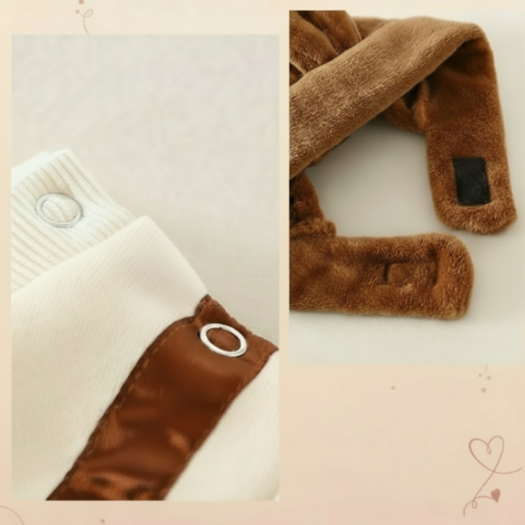 Cozy & Protective – Plush Romper & Hat