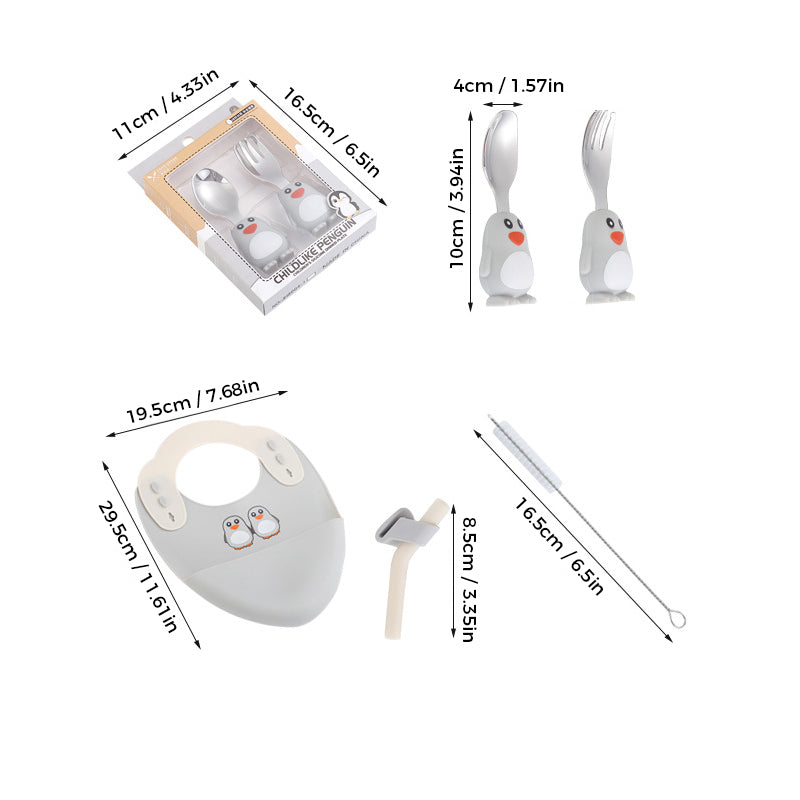 Safe & Non-Slip – Silicone Toddler Plate Kit with Cutlery