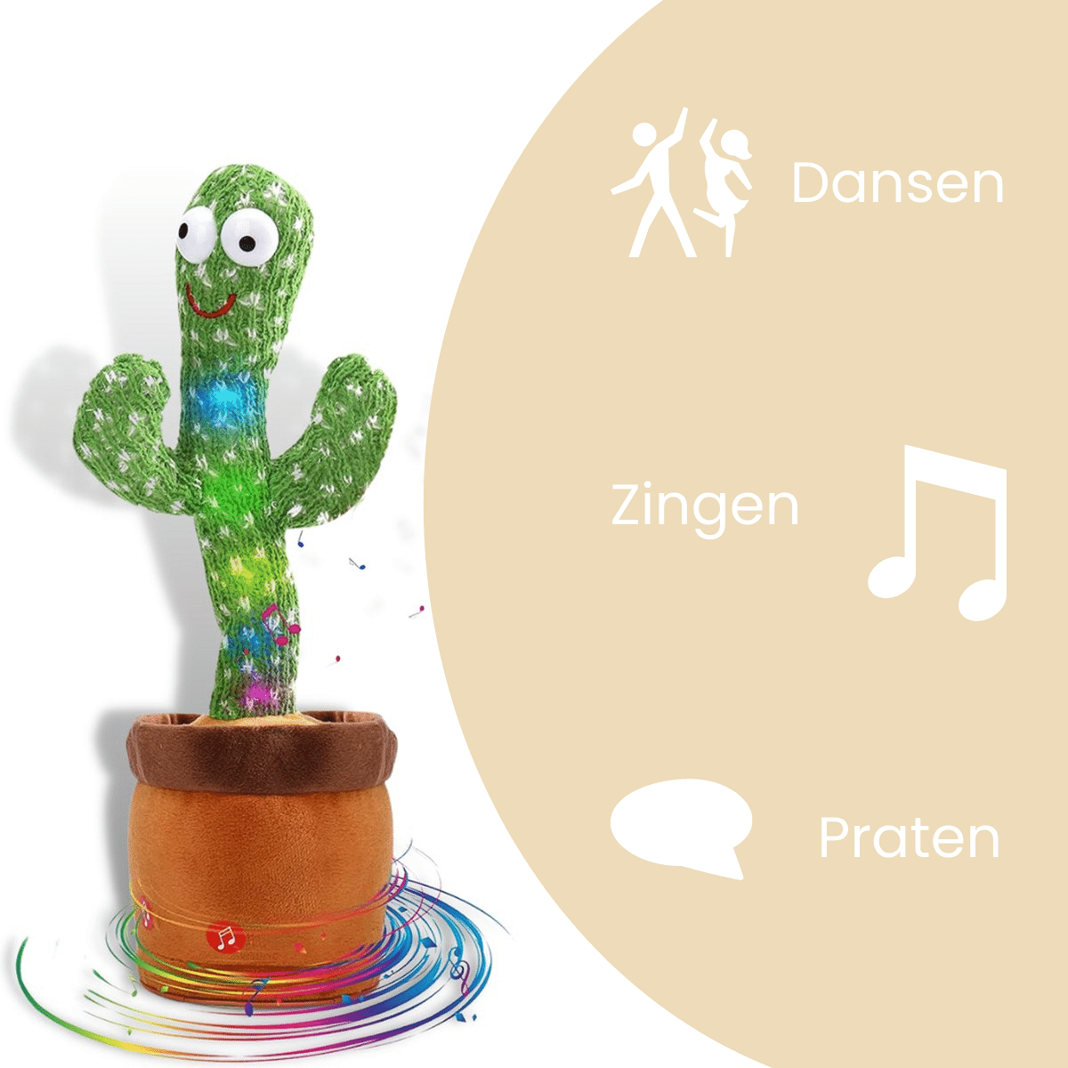Plaything that responds to sounds - Dancing cactus