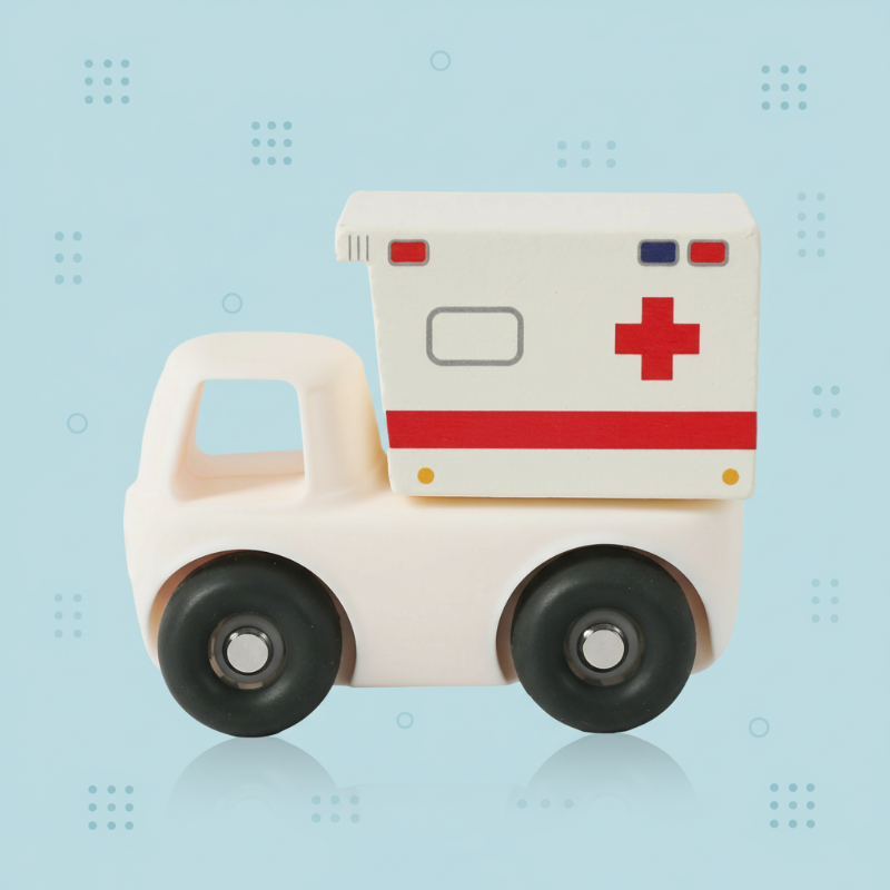 Safe & Teething-Friendly – Silicone Teething Plaything Vehicle
