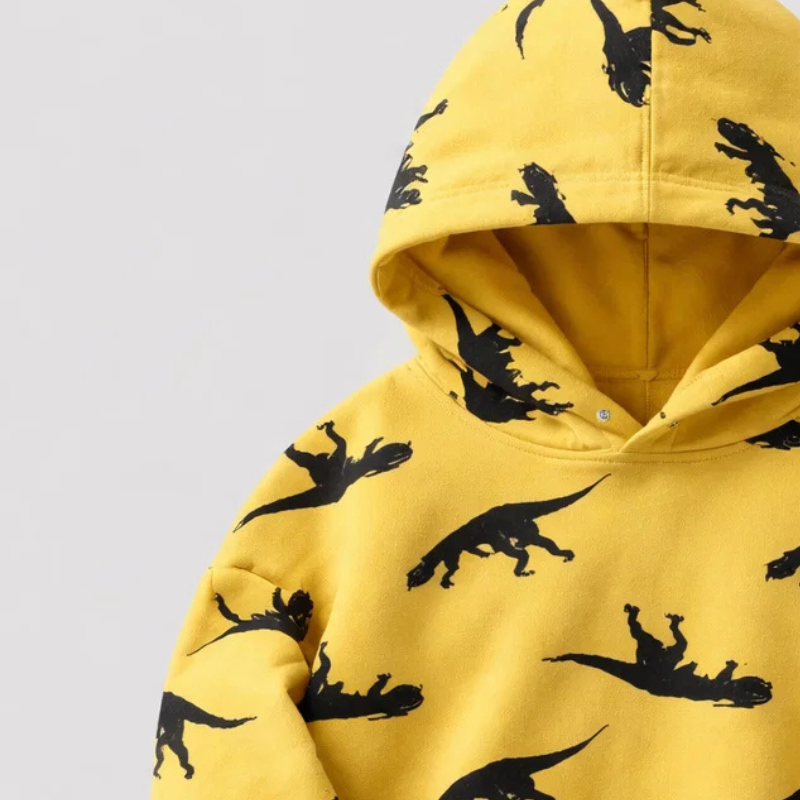 Warm & Breathable – Hoodie with Triceratops Print