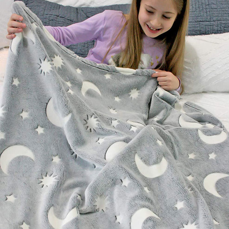 Glittering dreams - Glow in the dark blanket