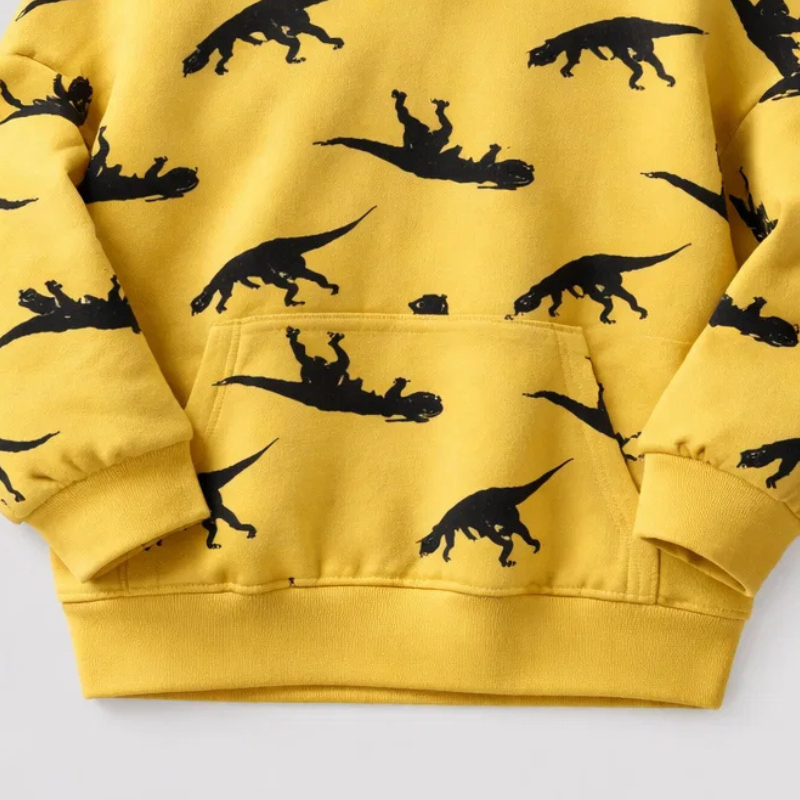 Warm & Breathable – Hoodie with Triceratops Print