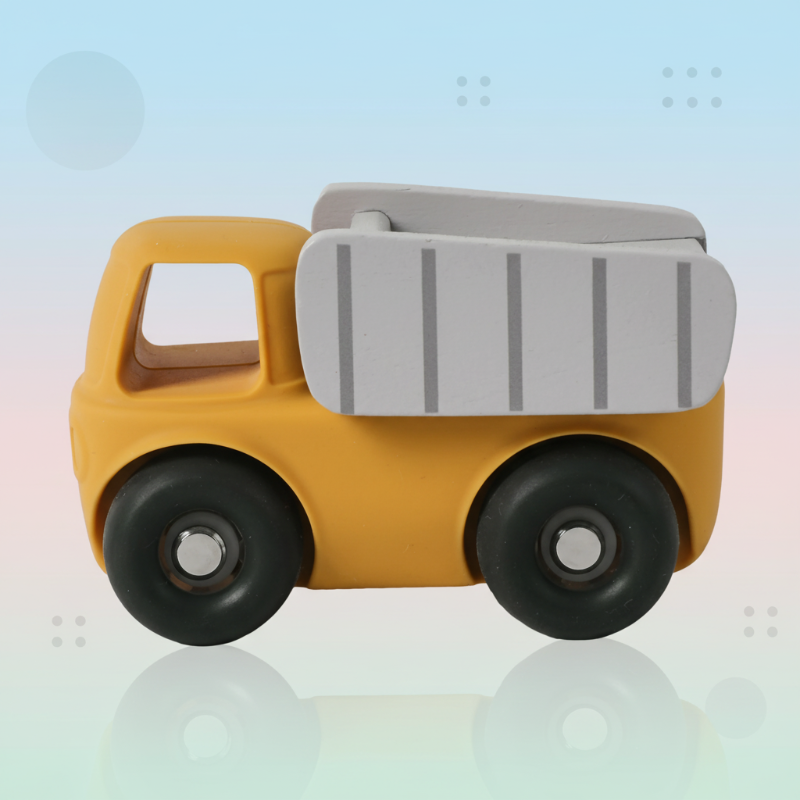 Safe & Teething-Friendly – Silicone Teething Plaything Vehicle