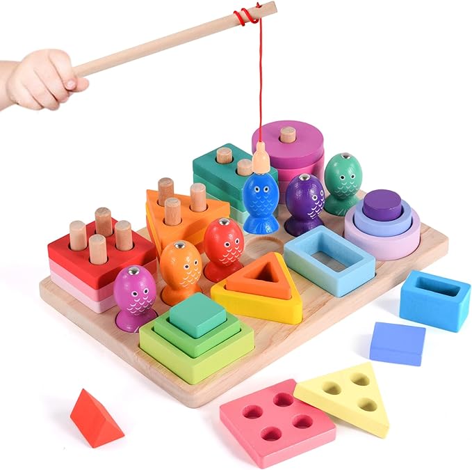 Colorful Fishing - Innovative & Educational - Wooden Fishing Game