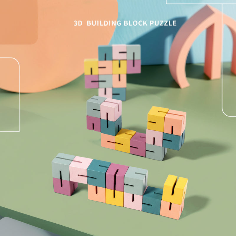 Challenging & Educational – 3D Wood Building Blocks Puzzle