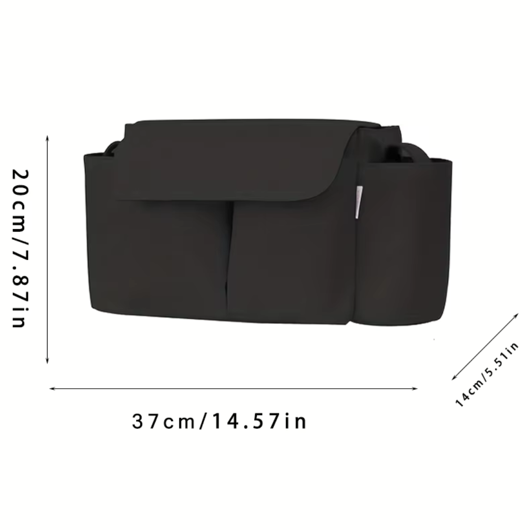 Water-repellent & Spacious – Stroller Organizer with Bottle Holders