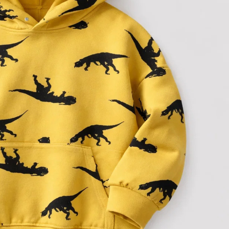 Warm & Breathable – Hoodie with Triceratops Print